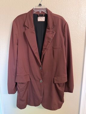 We The Free Rust Brown Oversized Blazer